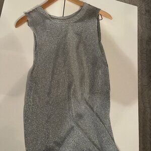 Silver Shiny Sleeveless Dress by H&M (Size‎ 6)